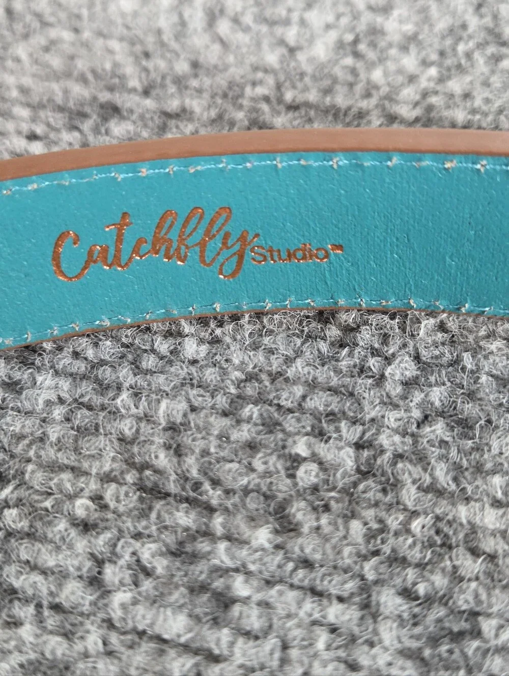 Catchfly Studio Women’s XL Western Heart Concho Belt Brown Teal Faux Leather